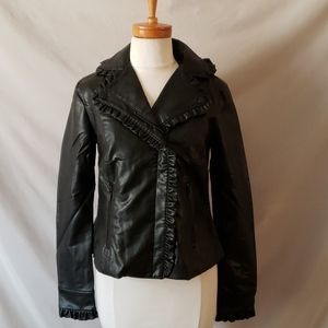 NEW Catherine Malandrino Ruffle Trim Faux Jacket